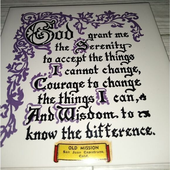 Vintage Religious Tile God Grant Me Serenity Old Mission San Juan Capistrano CA. - Picture 4 of 7